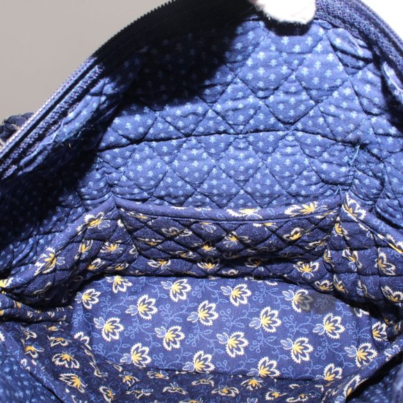 Vera Bradley Maison Blue Yellow Floral Double Strap Tote Shoulder Purse Retired - Picture 6 of 8